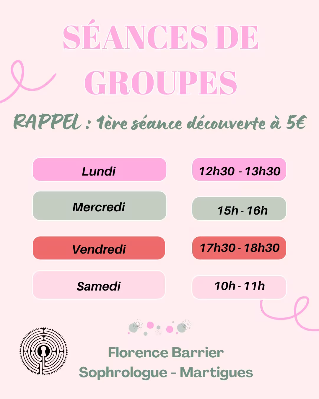 séances de groupes janvier 2026 séances de groupes janvier 2026