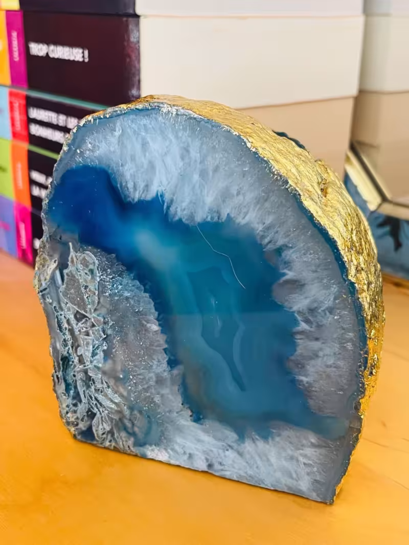 photophore agate ref 0001 bleu et doré