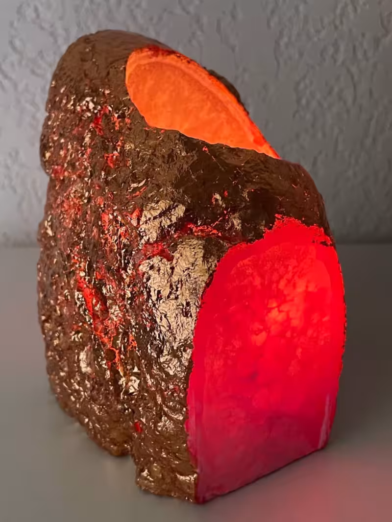 photophore agate rose cuivre