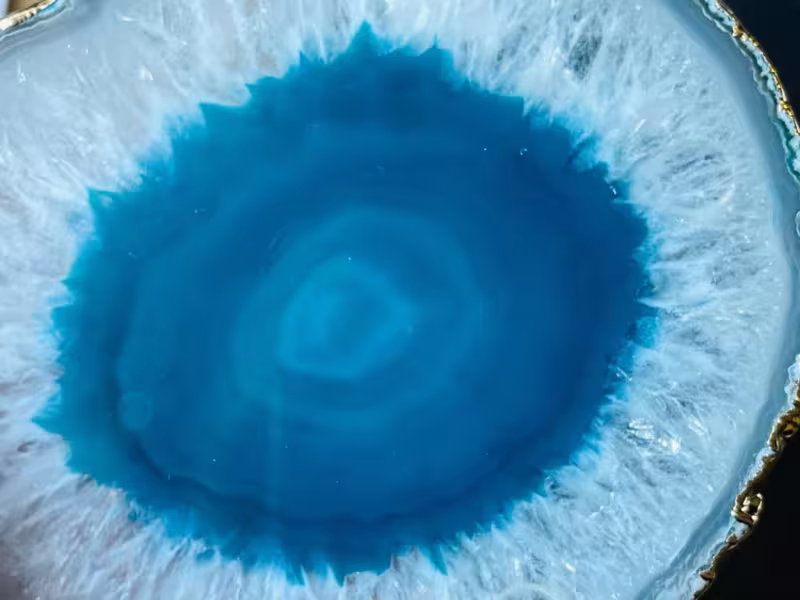 dessous de verre bleu sarcelle or