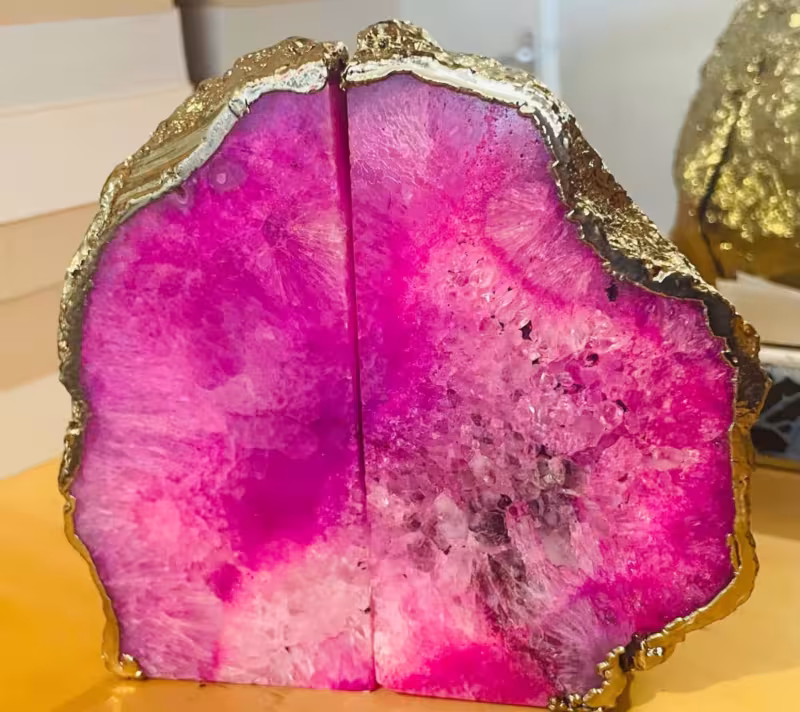 presse-livres agate rose or