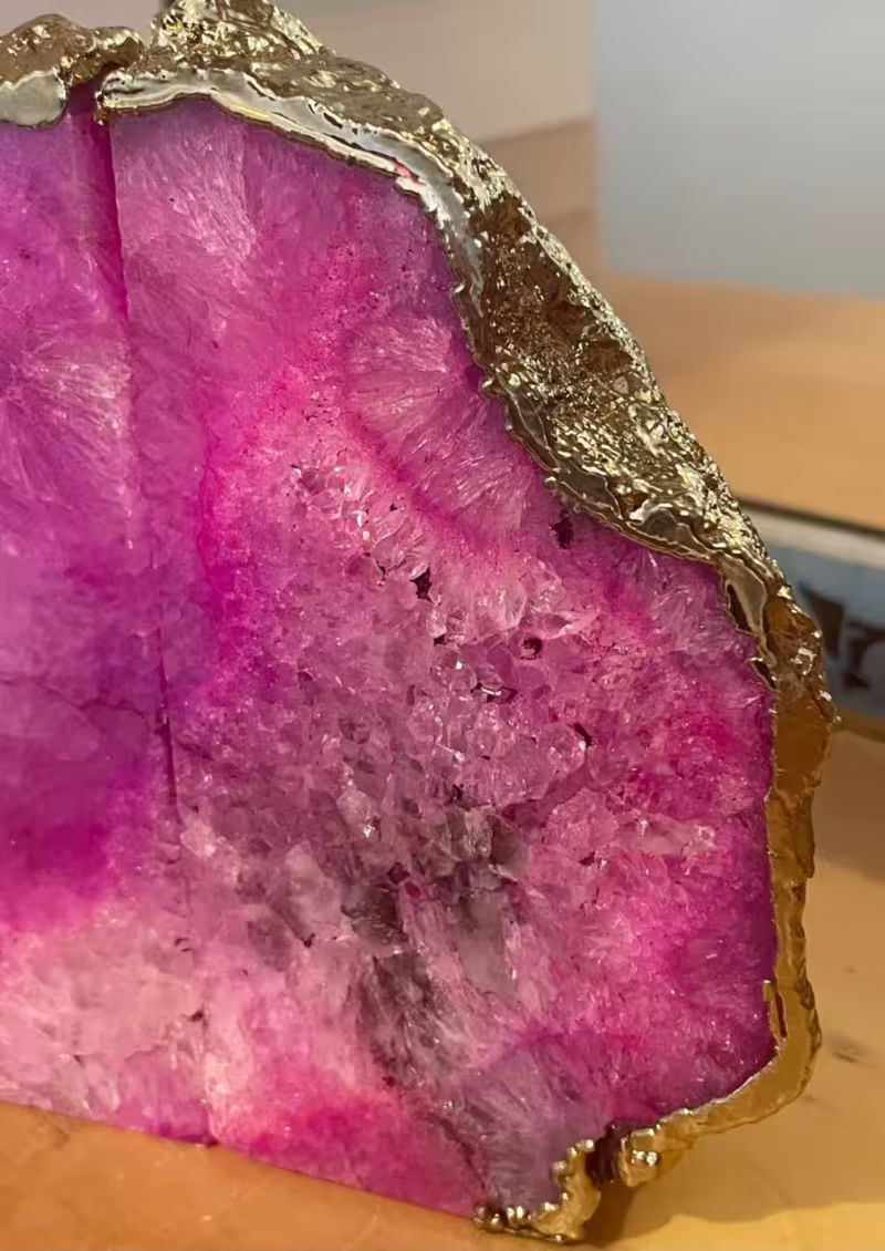 presse-livres agate rose or